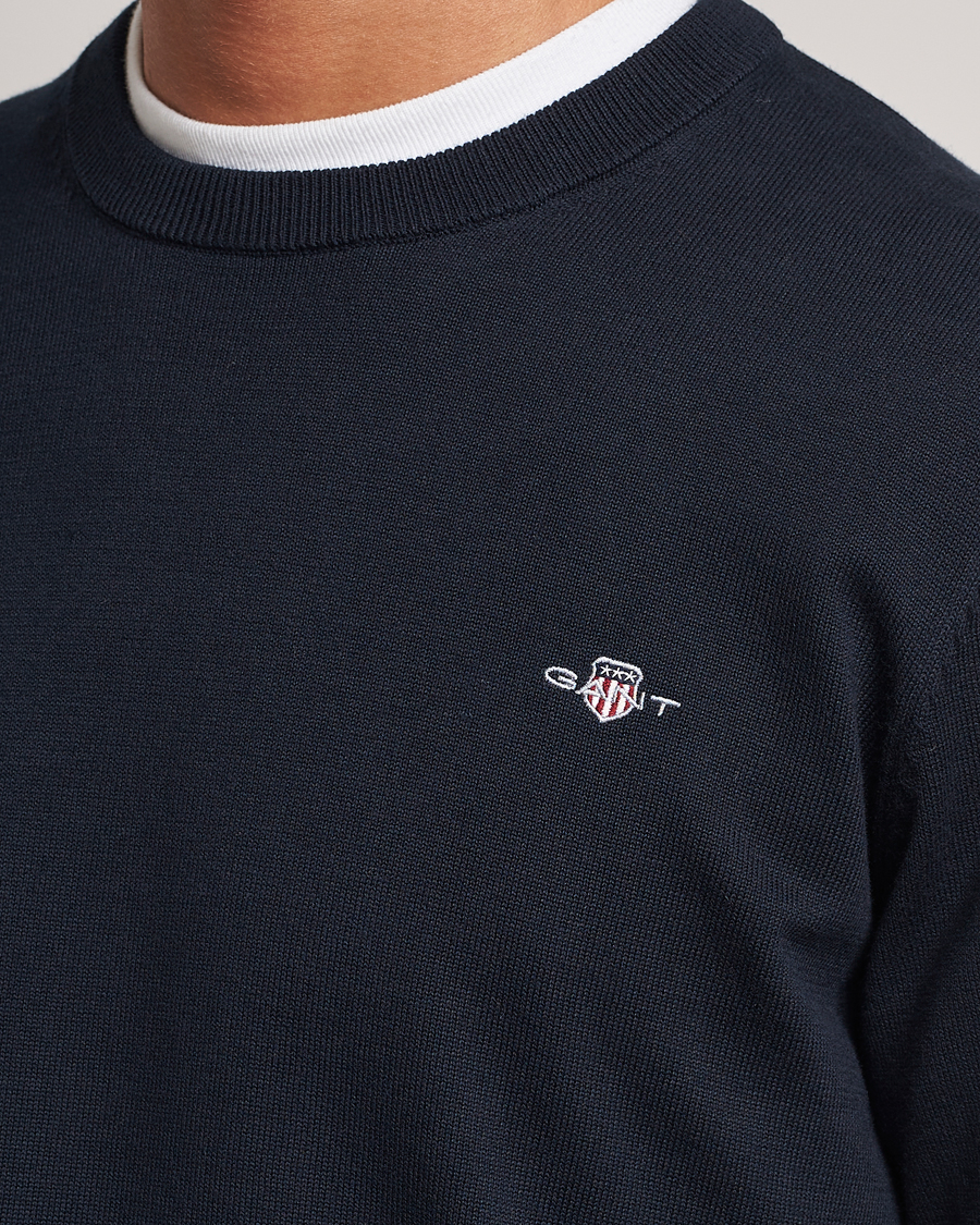 Homme | Pulls Et Tricots | Gant | Classic Cotton Crew Neck Evening Blue