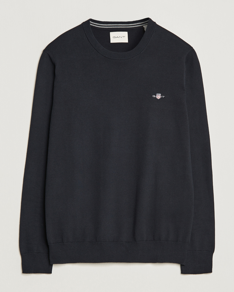Homme | Pulls Et Tricots | GANT | Classic Cotton Crew Neck Black