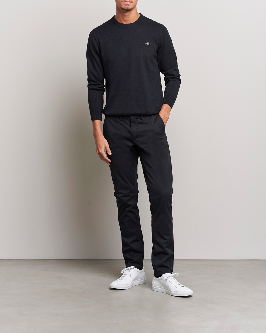 Homme | Pulls Et Tricots | GANT | Classic Cotton Crew Neck Black