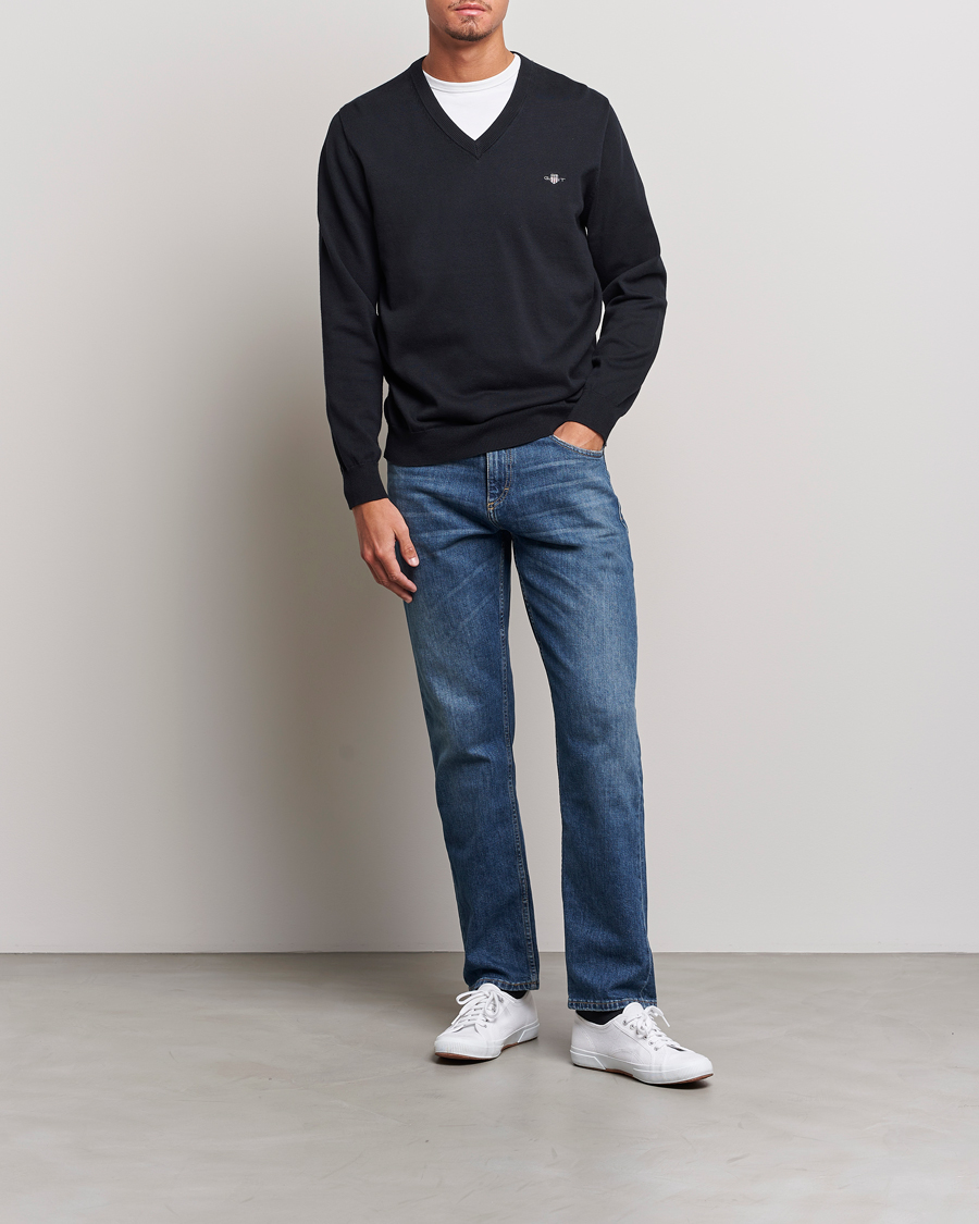 Homme | Pulls Et Tricots | Gant | Classic Cotton V-Neck Black