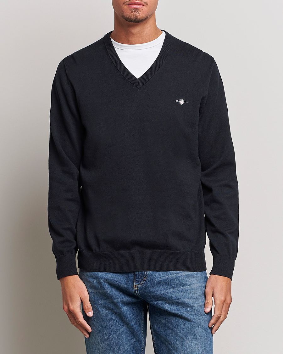 Homme | Pulls Et Tricots | Gant | Classic Cotton V-Neck Black
