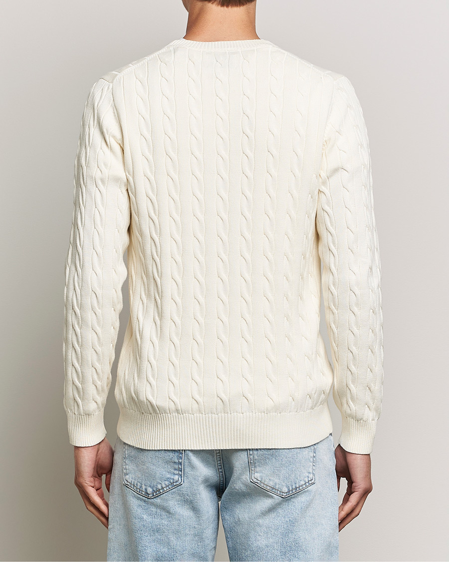 Homme | Pulls Et Tricots | Gant | Cotton Cable Crew Neck Cream