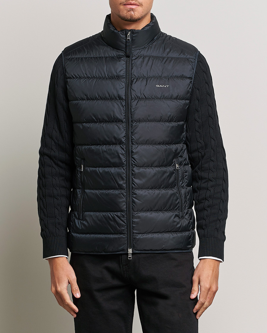 Homme | Gilets | Gant | The Light Down Gilet Black