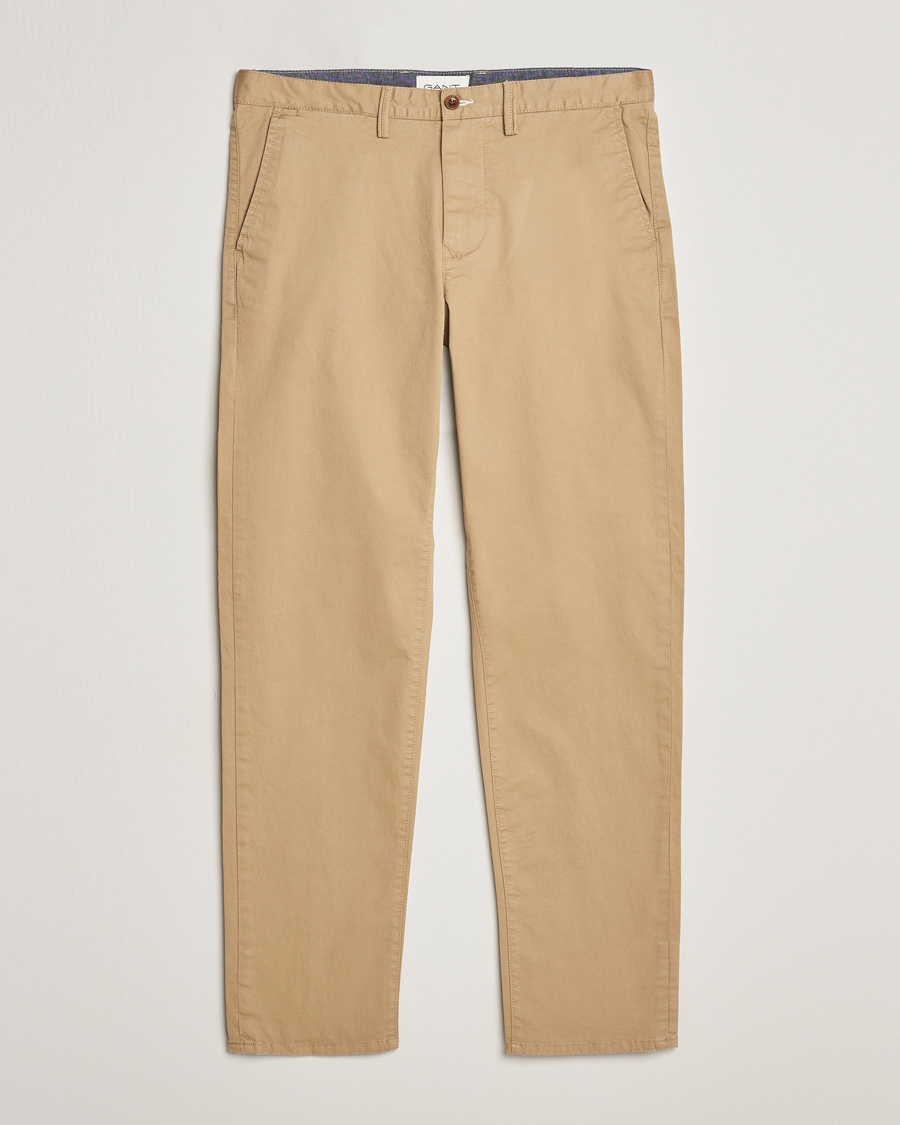 Homme | Pantalons | GANT | Regular Fit Twill Chino Dark Khaki