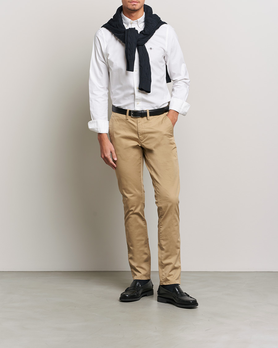 Homme | Chemises | Gant | Slim Fit Oxford Shirt White