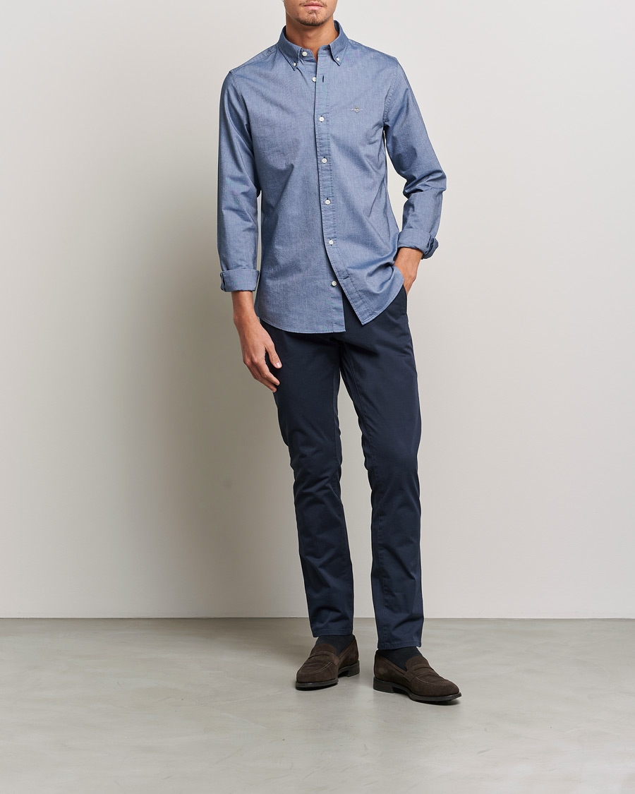 Homme | Chemises | Gant | Slim Fit Oxford Shirt Persian Blue