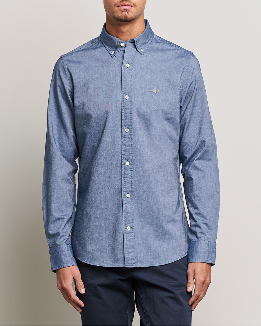 Homme | Chemises | Gant | Slim Fit Oxford Shirt Persian Blue