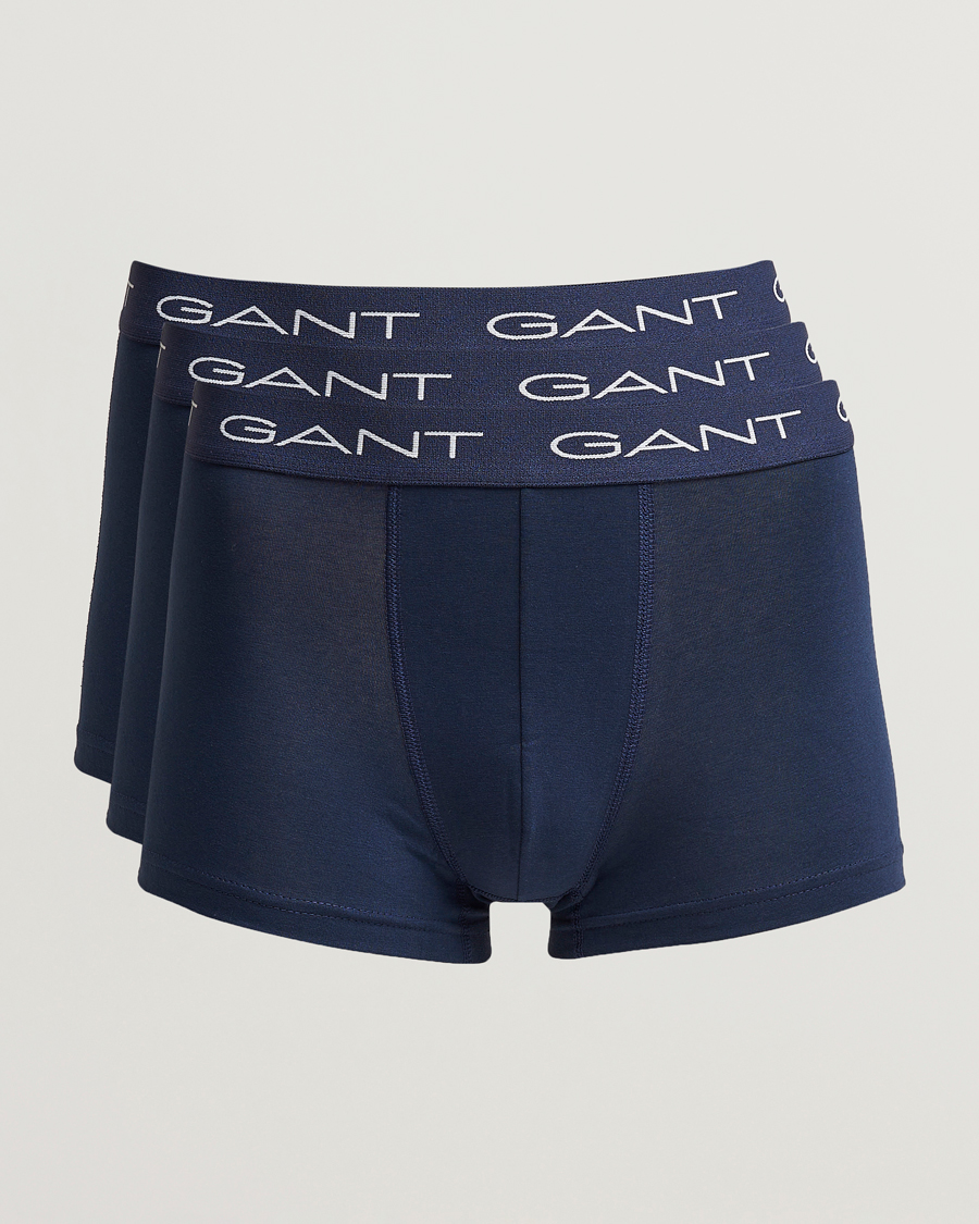 Homme | Sous-Vêtements Et Chaussettes | GANT | 3-Pack Trunk Boxer Marine