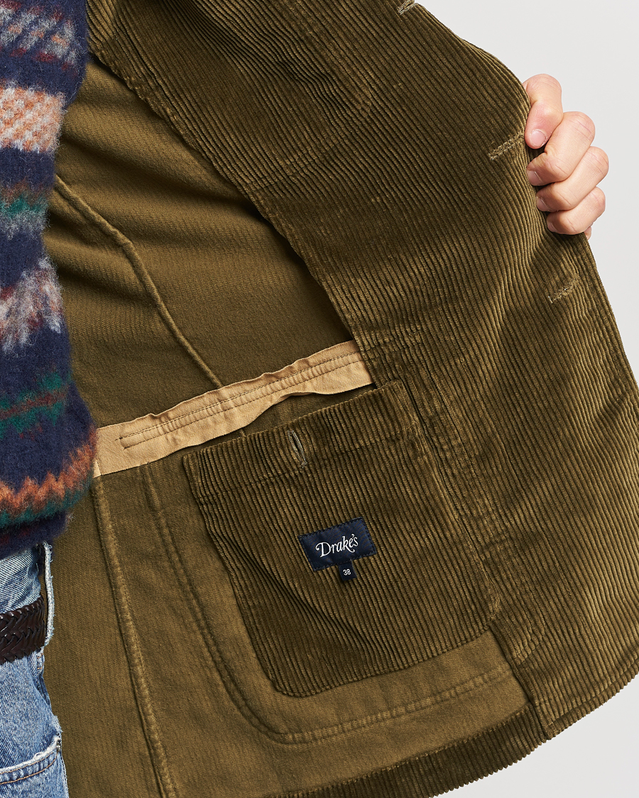 Homme | Blazers | Drake's | MKI Games Corduroy Blazer Green