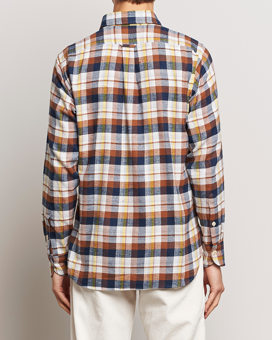 Homme | Chemises | Drake's | Brushed Madras Checked Work Shirt Brown