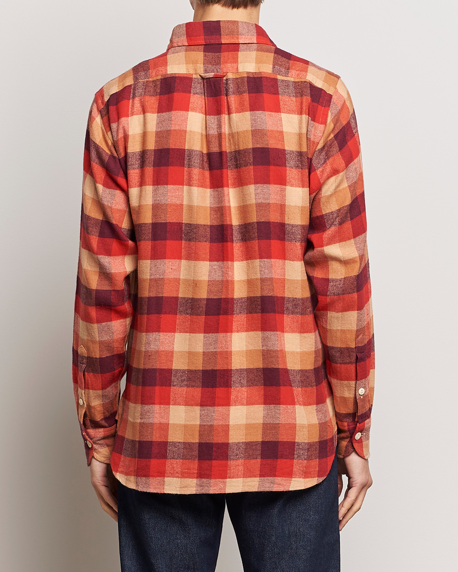 Homme | Chemises | Drake's | Brushed Madras Checked Work Shirt Red