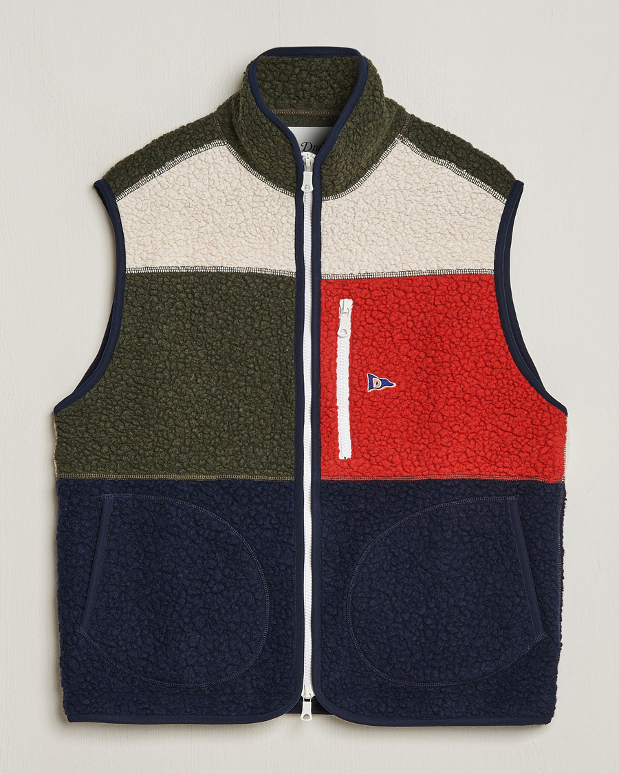 Homme | Pulls Et Tricots | Drake's | Colourblock Boucle Zip Fleece Vest Multi