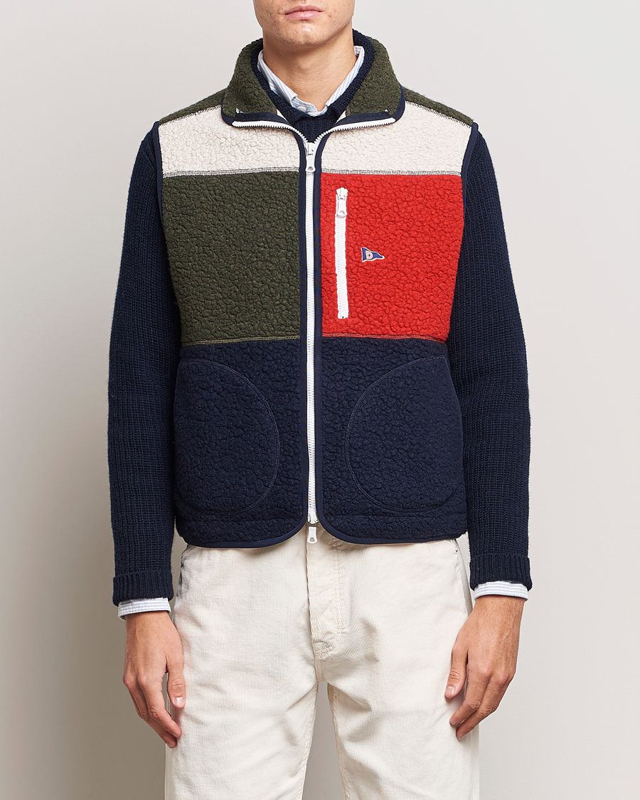 Homme | Pulls Et Tricots | Drake's | Colourblock Boucle Zip Fleece Vest Multi