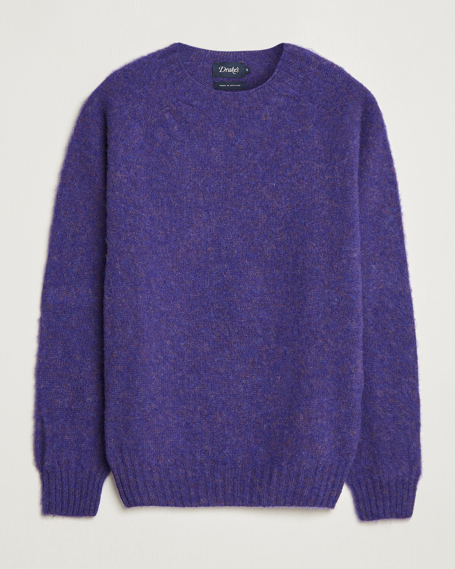 Homme | Pulls Et Tricots | Drake's | Brushed Shetland Crew Purple