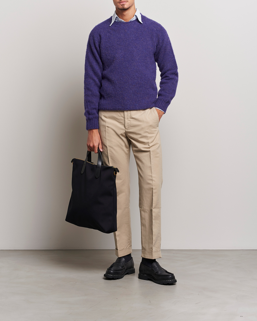Homme | Pulls Et Tricots | Drake's | Brushed Shetland Crew Purple