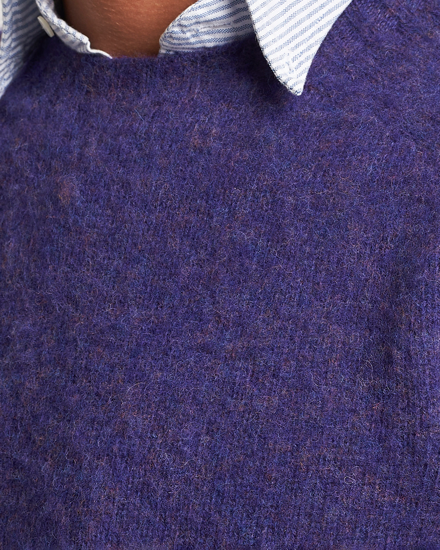 Homme | Pulls Et Tricots | Drake's | Brushed Shetland Crew Purple