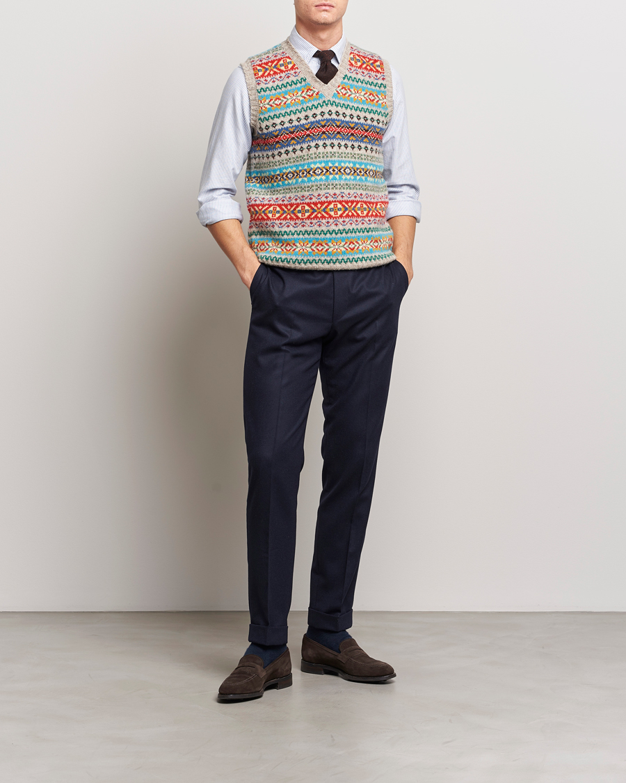 Homme | Pulls Et Tricots | Drake's | Fairisle Print Wool Vest Multi