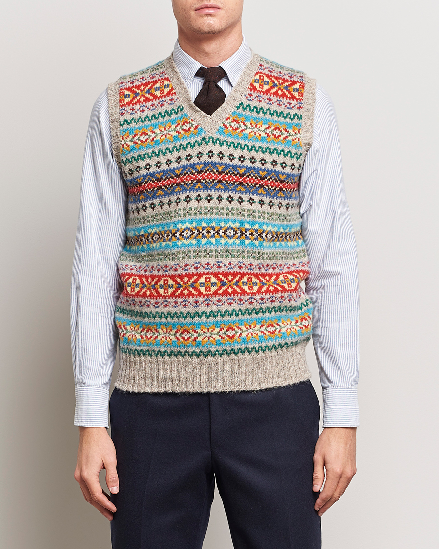 Homme | Pulls Et Tricots | Drake's | Fairisle Print Wool Vest Multi
