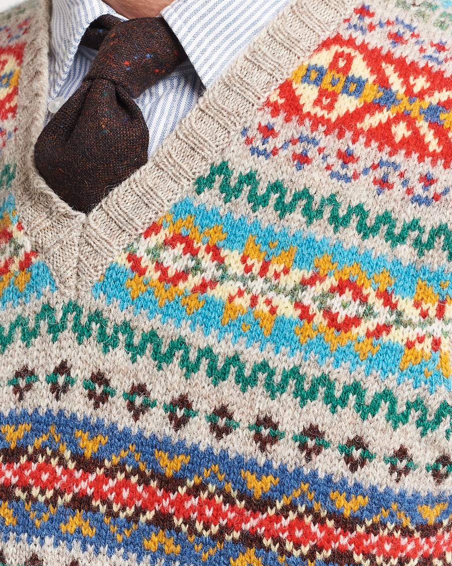 Homme | Pulls Et Tricots | Drake's | Fairisle Print Wool Vest Multi