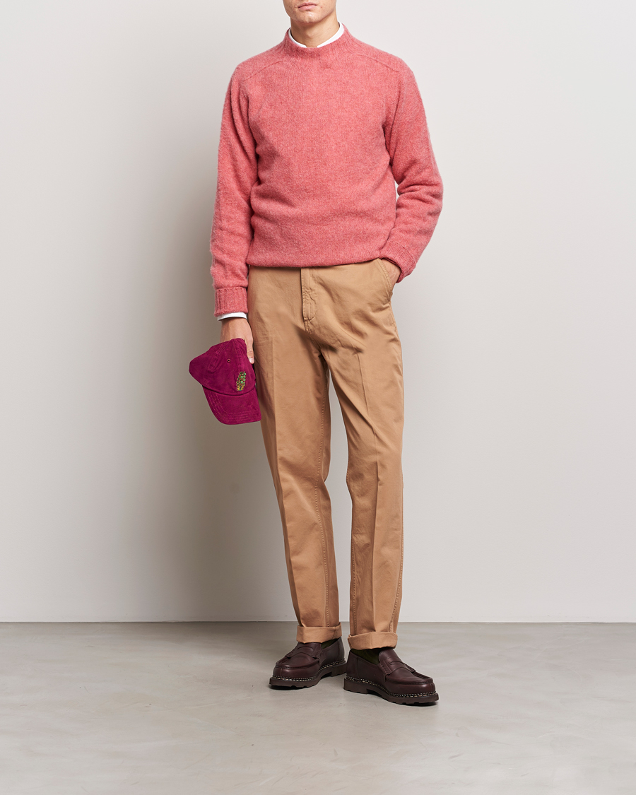 Homme | Pulls Et Tricots | Drake's | Brushed Shetland Mock Neck Jumper Pink