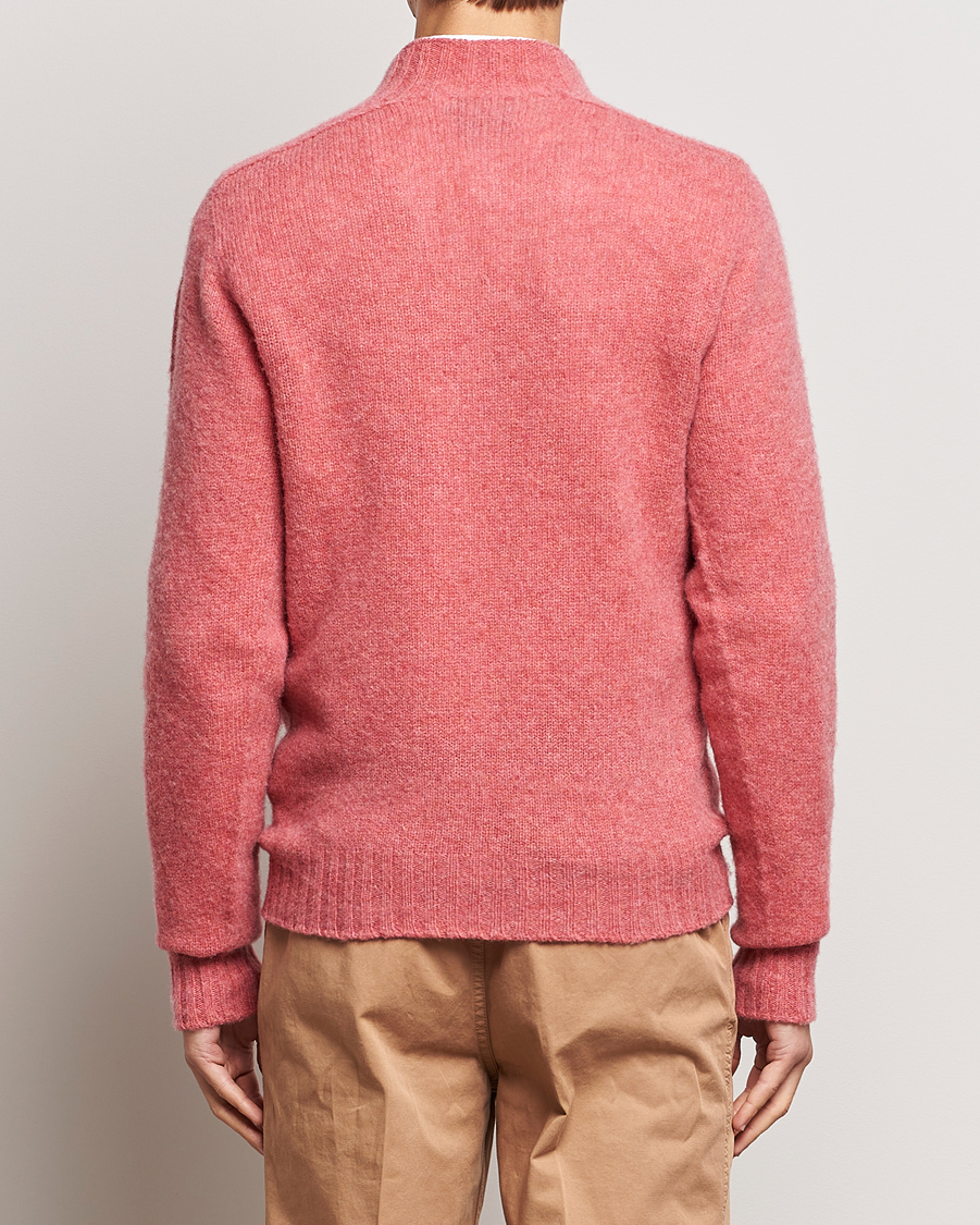 Homme | Pulls Et Tricots | Drake's | Brushed Shetland Mock Neck Jumper Pink