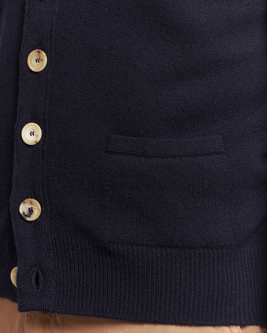 Homme | Pulls Et Tricots | Drake's | Lambswool Vest Cardigan Navy