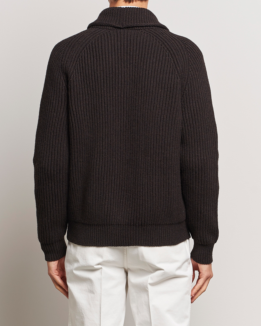 Homme | Pulls Et Tricots | Drake's | Lambswool 6-Ply Shawl Collar Cardigan Brown