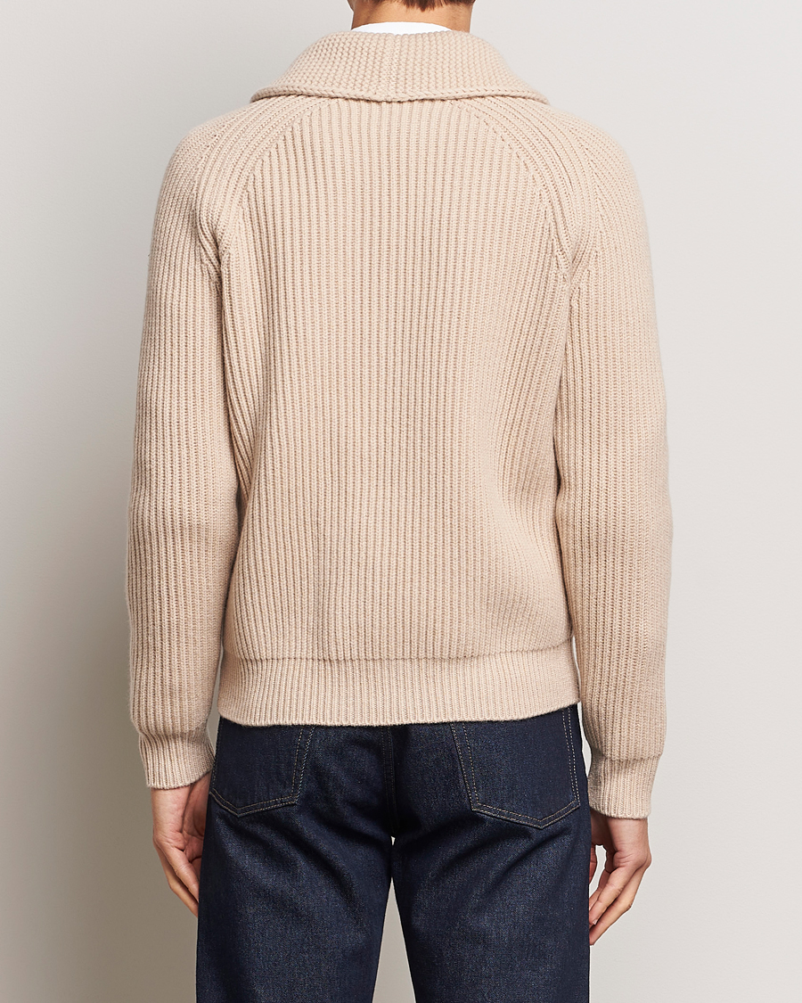 Homme | Pulls Et Tricots | Drake's | Lambswool 6-Ply Shawl Collar Cardigan Ecru