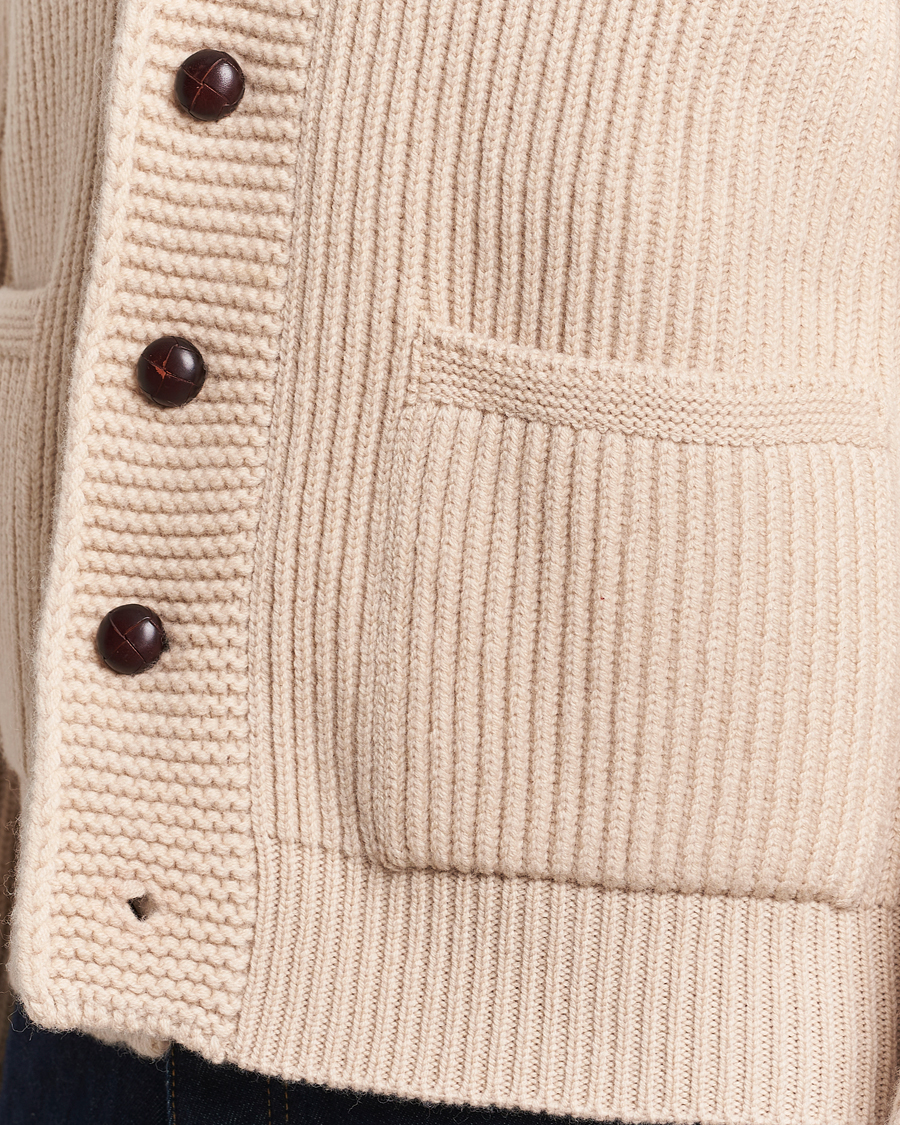 Homme | Pulls Et Tricots | Drake's | Lambswool 6-Ply Shawl Collar Cardigan Ecru