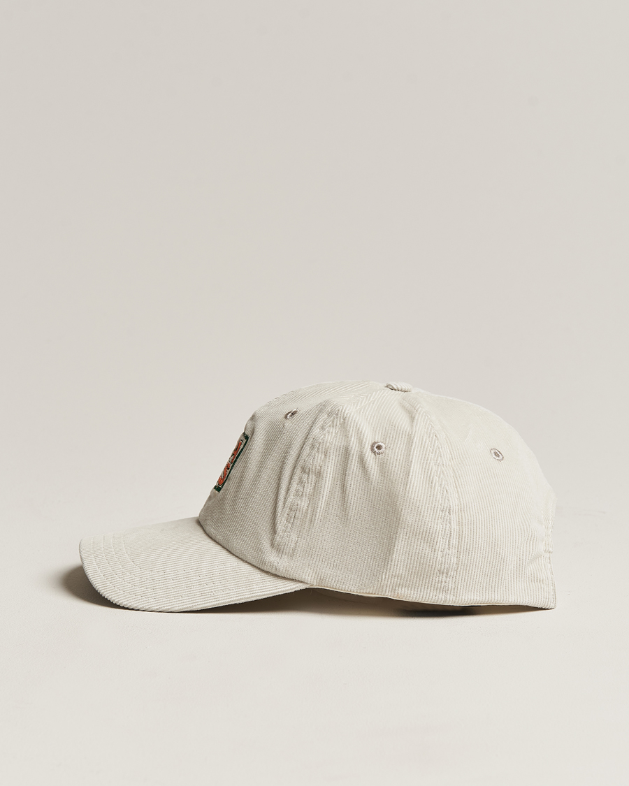 Homme | Drake's Square Font Cord Baseball Cap Silver Grey | Drake's | Square Font Cord Baseball Cap Silver Grey