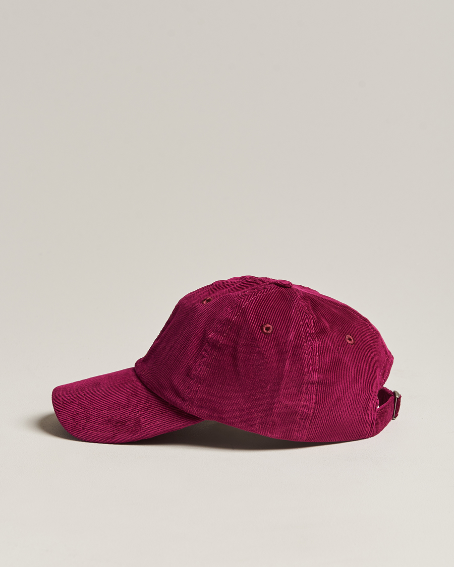 Homme | Drake's Flowers Logo Cord Baseball Cap Burgundy | Drake's | Flowers Logo Cord Baseball Cap Burgundy