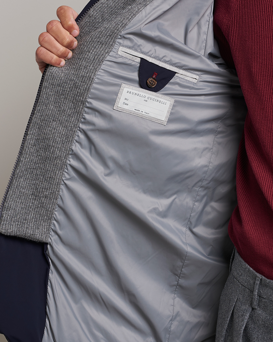 Homme | Manteaux Et Vestes | Brunello Cucinelli | Nylon Down Blazer Jacket Navy