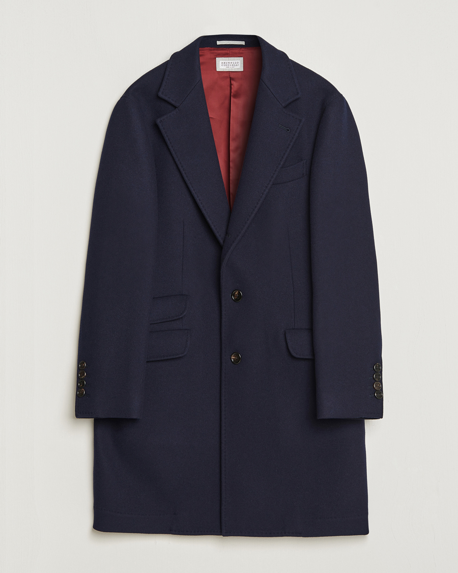 Homme | Manteaux Et Vestes | Brunello Cucinelli | Wool/Cashmere Single Breasted Coat Navy