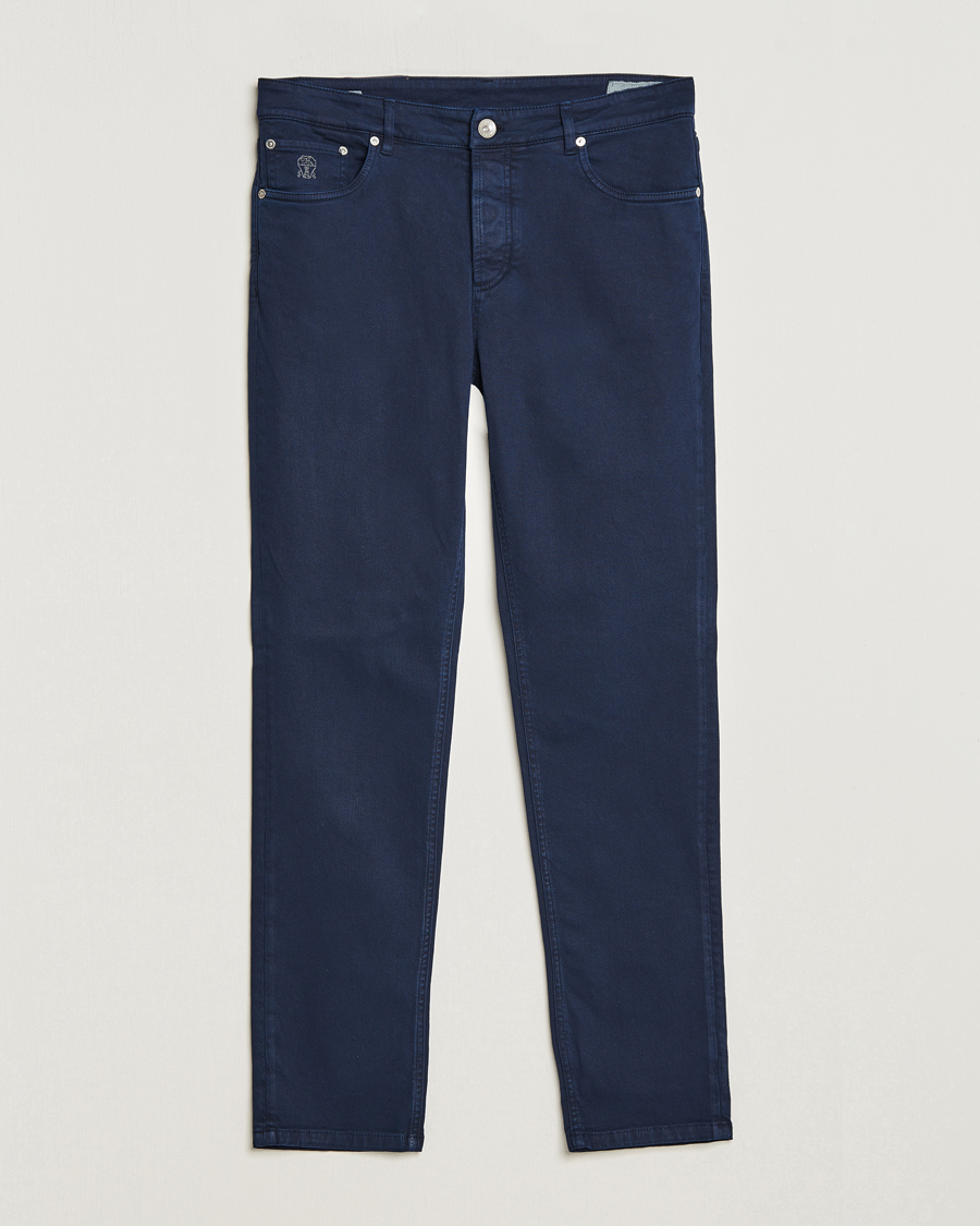 Homme | Pantalons | Brunello Cucinelli | Slim Fit Bull Denim Pants Navy