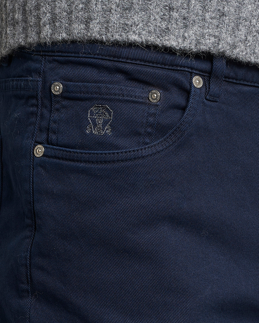 Homme | Pantalons | Brunello Cucinelli | Slim Fit Bull Denim Pants Navy
