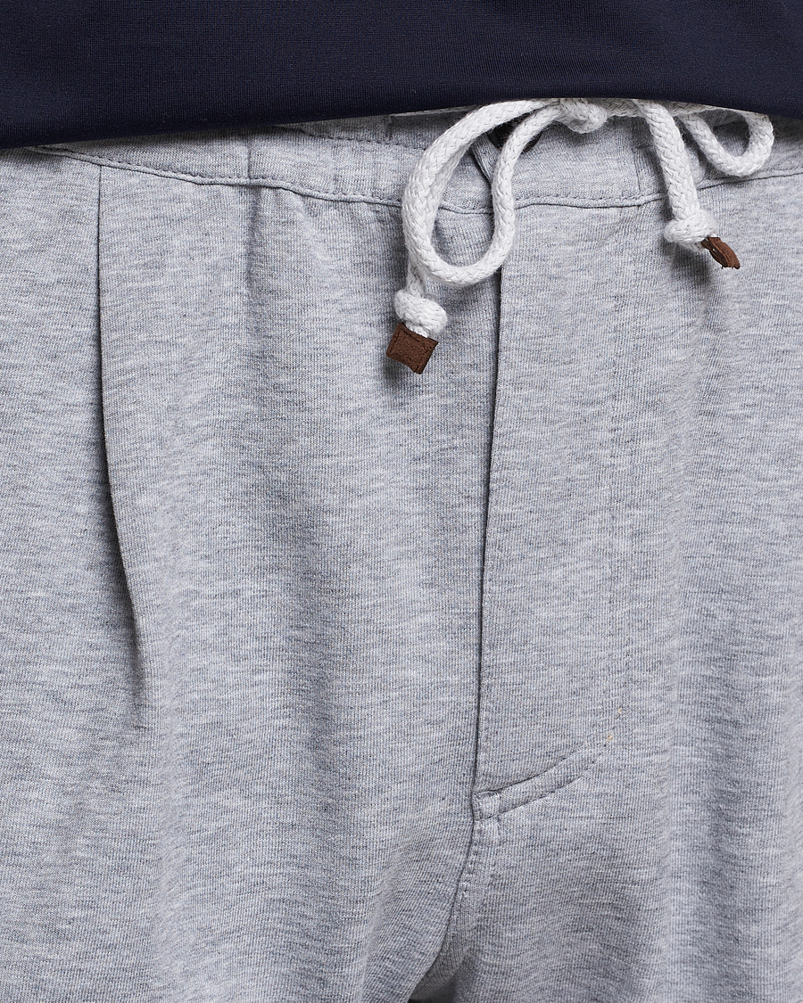 Homme | Pantalons | Brunello Cucinelli | Pleated Soft Sweatpants Grey Melange
