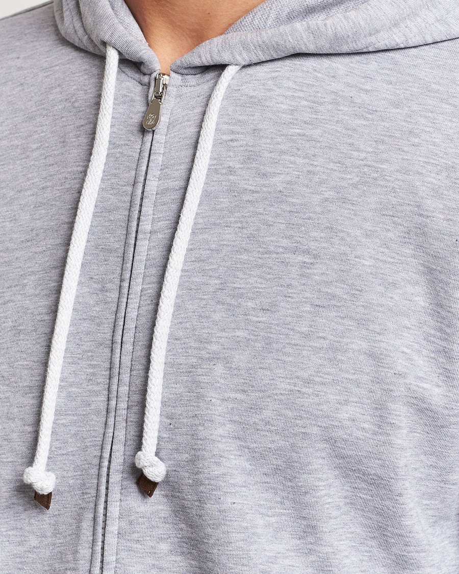 Homme | Pulls Et Tricots | Brunello Cucinelli | Full Zip Hooded Sweater Grey Melange