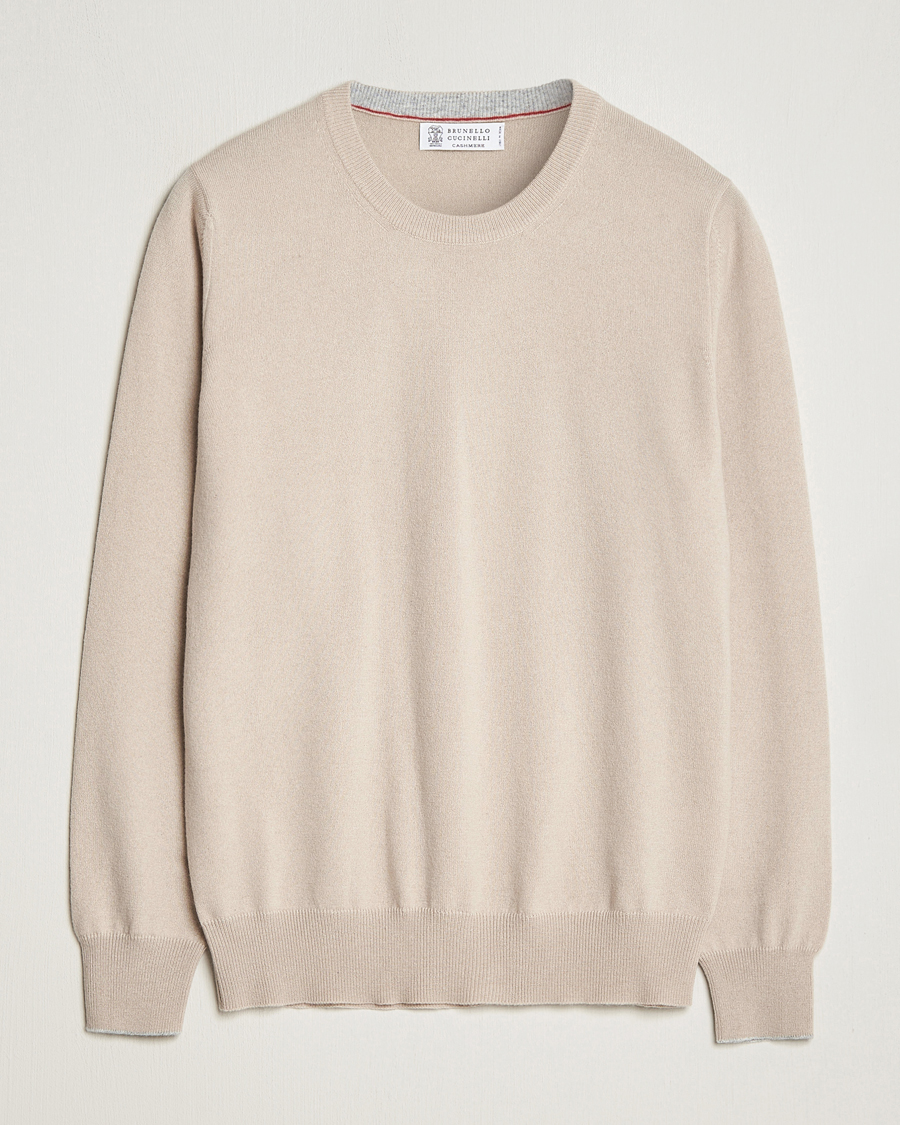 Homme | Pulls Et Tricots | Brunello Cucinelli | 2 Ply Cashmere Pullover Beige