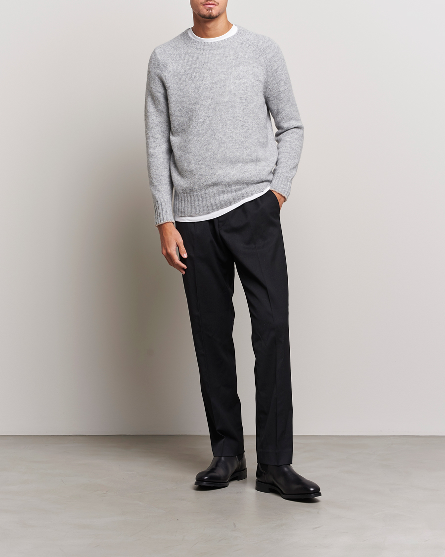 Homme | Pulls Et Tricots | Brunello Cucinelli | Fluffy Crew Neck Sweater Light Grey