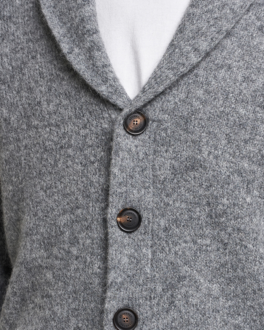 Homme | Pulls Et Tricots | Brunello Cucinelli | Fluffy Shawl Collar Cardigan Grey Melange