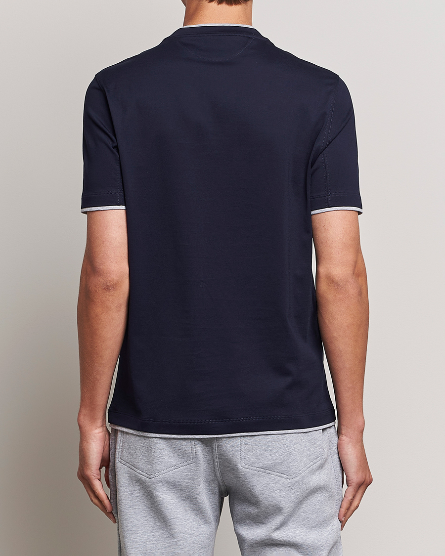 Homme | T-shirts | Brunello Cucinelli | Short Sleeve Logo T-Shirt Navy