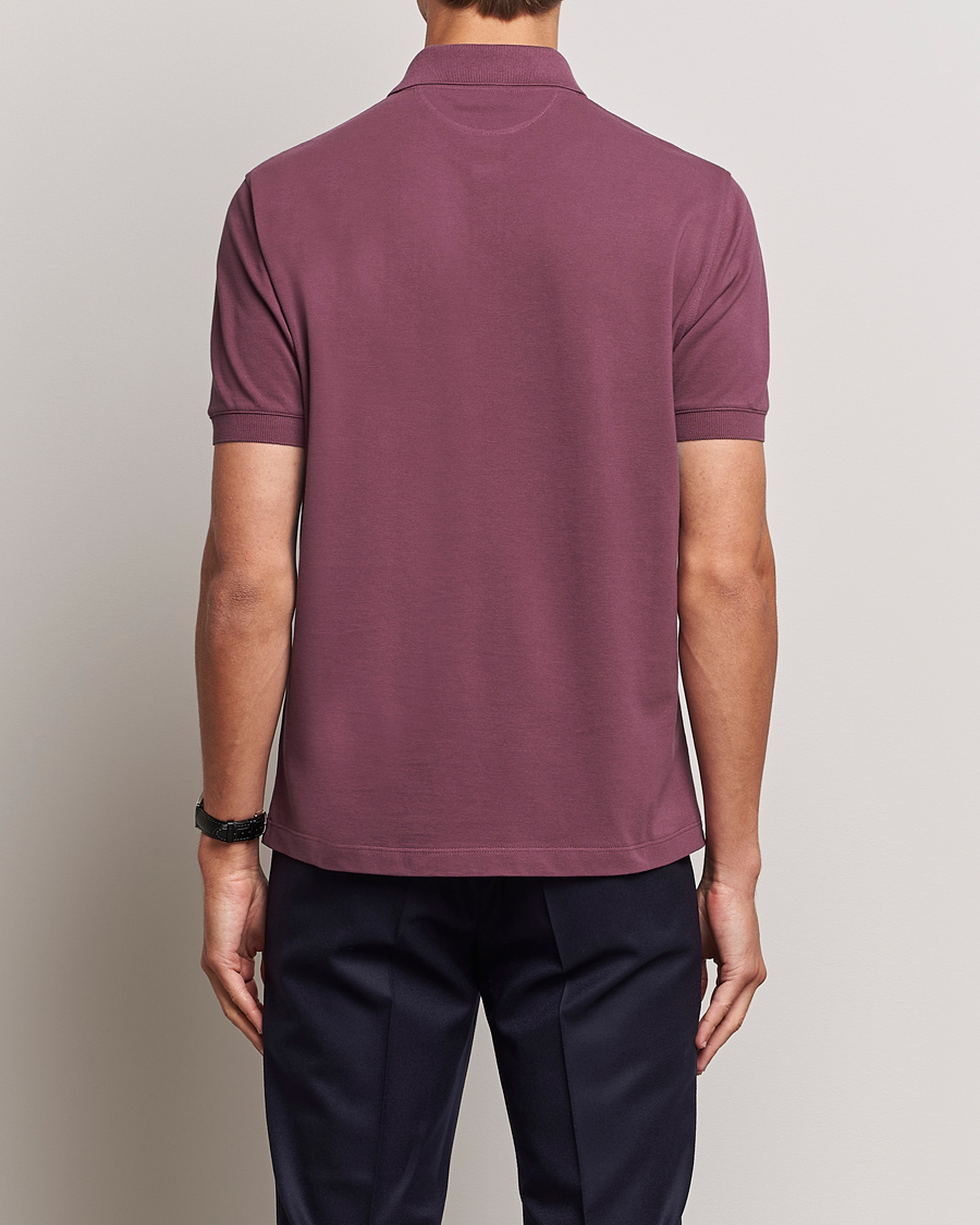 Homme | Polos | Brunello Cucinelli | Short Sleeve Logo Polo Burgundy