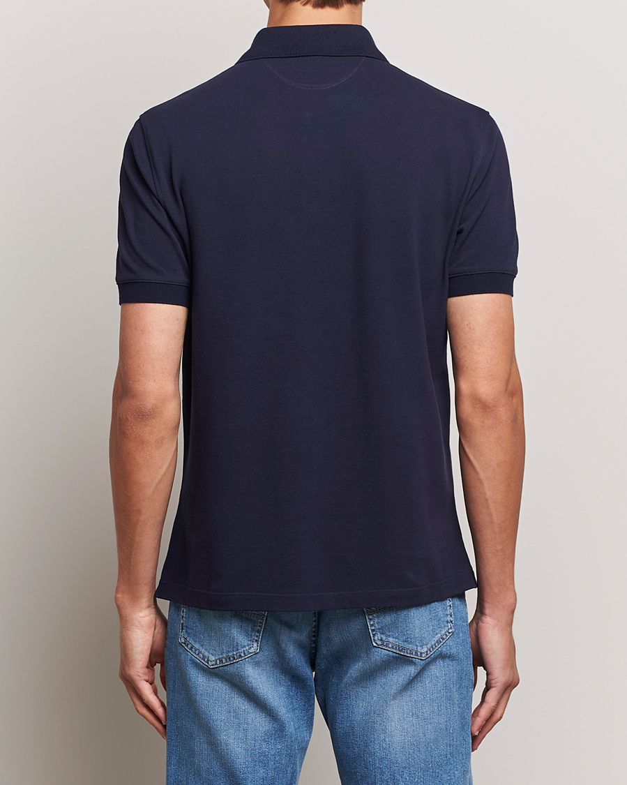 Homme | Polos | Brunello Cucinelli | Short Sleeve Logo Polo Dark Blue