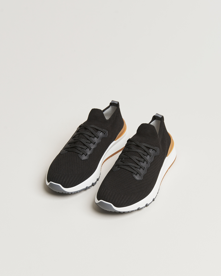 Homme | Brunello Cucinelli Flannel Running Sneakers Black | Brunello Cucinelli | Flannel Running Sneakers Black