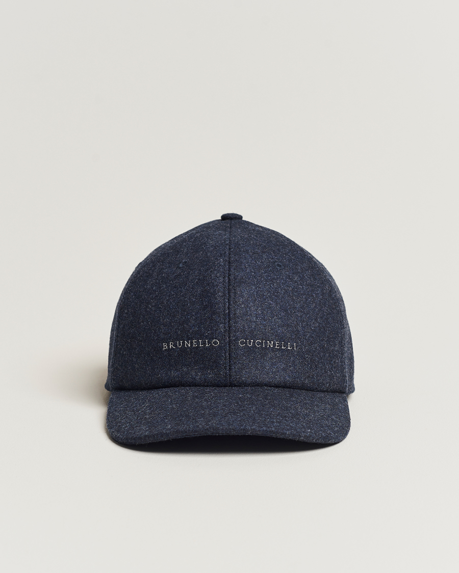 Homme | Brunello Cucinelli Flannel Baseball Cap Navy | Brunello Cucinelli | Flannel Baseball Cap Navy