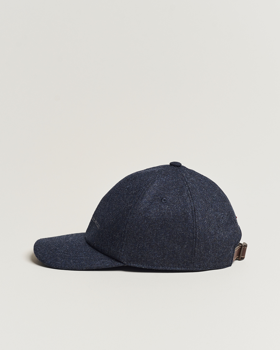 Homme | Brunello Cucinelli Flannel Baseball Cap Navy | Brunello Cucinelli | Flannel Baseball Cap Navy