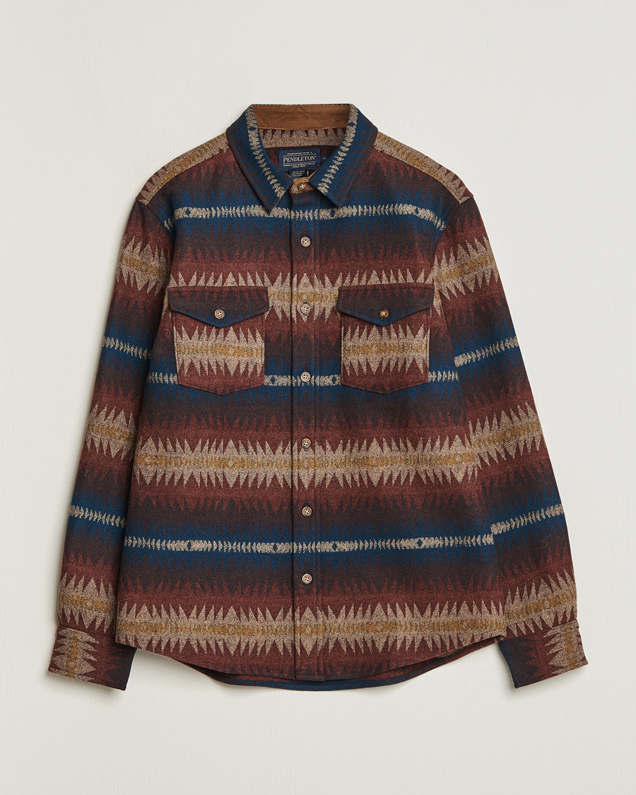 Homme | Chemises | Pendleton | LA Pine Wool Overshirt Tye River Red