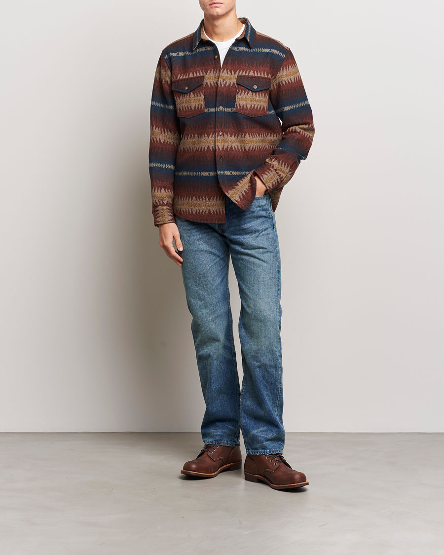 Homme | Chemises | Pendleton | LA Pine Wool Overshirt Tye River Red