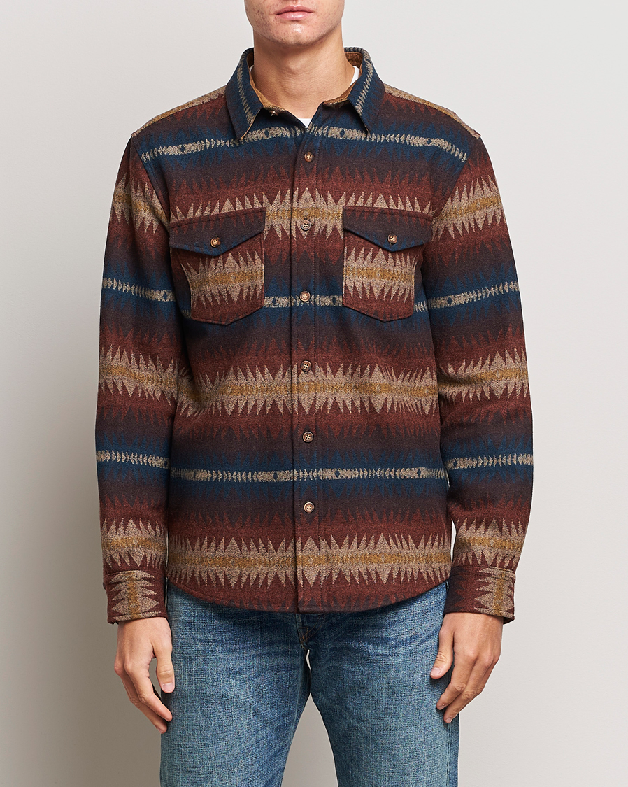 Homme | Chemises | Pendleton | LA Pine Wool Overshirt Tye River Red