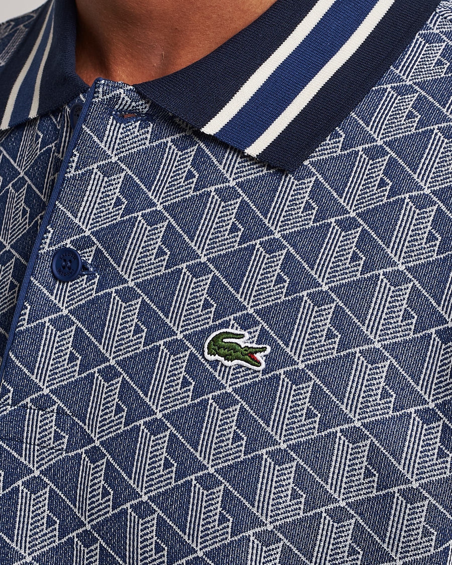 Homme | Polos | Lacoste | Classic Fit Monogram Polo Methylene/Flour